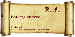 Matity Andrea névjegykártya